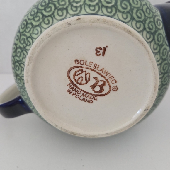 Polish Pottery Teapot, Heart Trinket Box And Small Plate - Picture 6 of 9